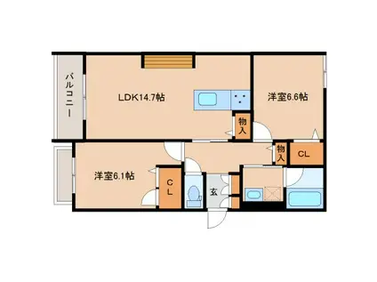 シャーメゾン グリナージュ(2LDK/3階)の間取り写真