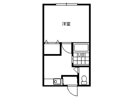 TKハイツ(1K/2階)の間取り写真