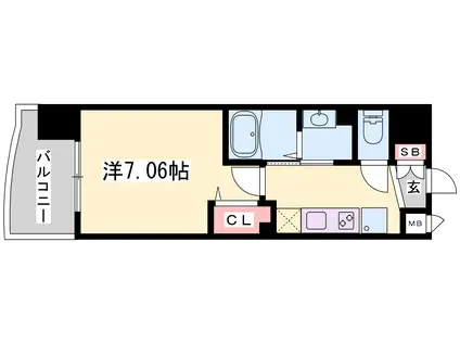 LUXE姫路(1K/5階)の間取り写真