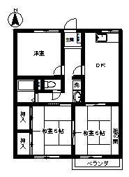 ガーデンオオツ(3DK/1階)の間取り写真