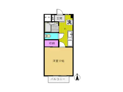 Y&Tマンション(1K/4階)の間取り写真