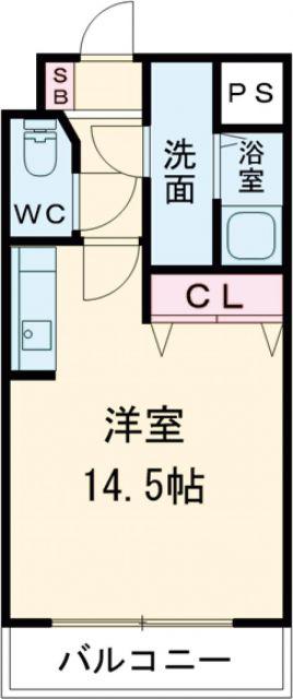 大安ヒルズ(ワンルーム/1階)の間取り写真