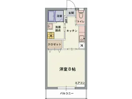 ポルトフィーノ(1K/2階)の間取り写真