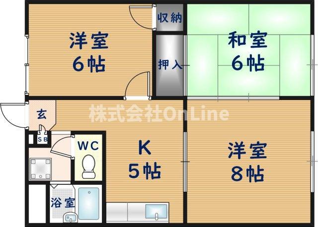 ロビンハイツ(3K/3階)の間取り写真