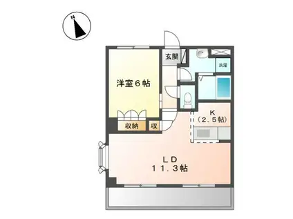 ラピュタ(1LDK/2階)の間取り写真