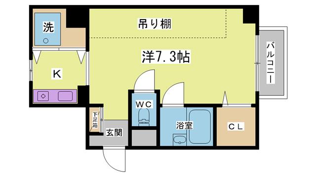 ネオライフ学園緑が丘(1K/9階)の間取り写真