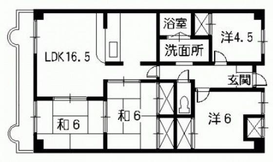 ブリアンローズ上幟町(4LDK/5階)の間取り写真
