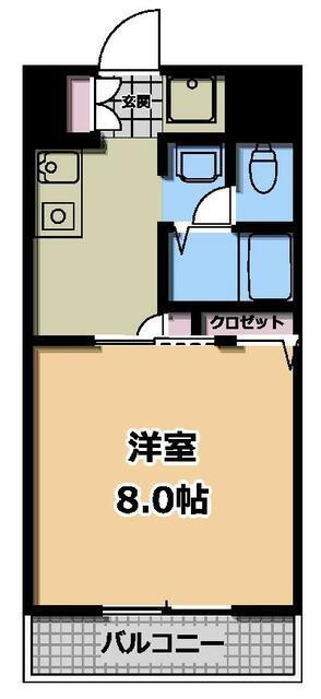 ホワイトレジデンス(1K/2階)の間取り写真