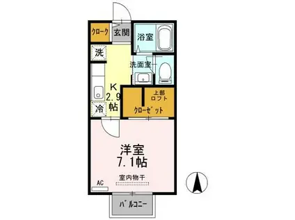 マーベラスセリース(1K/2階)の間取り写真