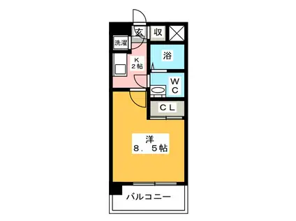 ORIENT BLD NO.60 V-TOWER(1K/13階)の間取り写真