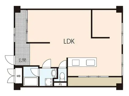 コーポブリューリーブ(1LDK/6階)の間取り写真