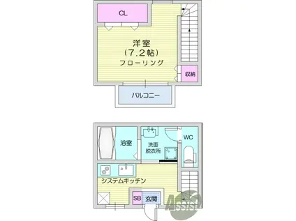 T・Kコーポ(1DK/1階)の間取り写真
