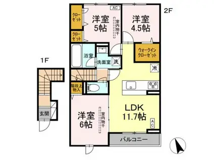 GRACE K(3LDK/2階)の間取り写真