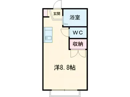 WISTARIA(ワンルーム/2階)の間取り写真