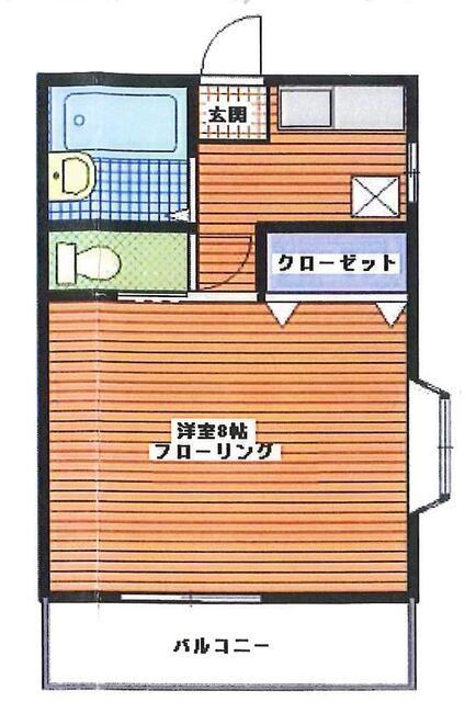ハイムM&A(1K/1階)の間取り写真