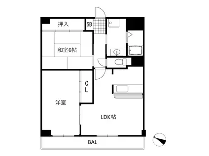 ラフィーネ(2LDK/2階)の間取り写真