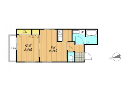 へーベルメゾン筒井(1LDK/1階)の間取り写真