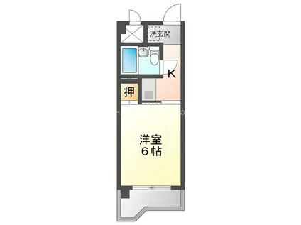 サンパル23(1K/2階)の間取り写真