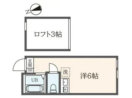 ユナイト山手ロミー・シュナイダー(ワンルーム/1階)の間取り写真