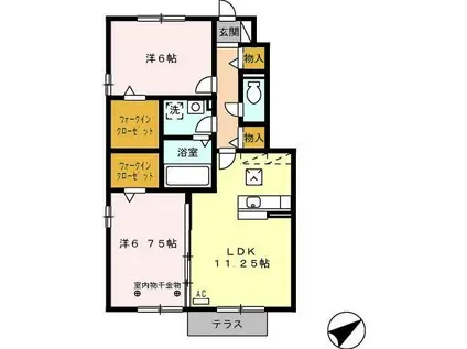 SANKEI(2LDK/1階)の間取り写真