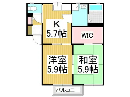 シャーメゾン エテルノ A棟(2K/2階)の間取り写真