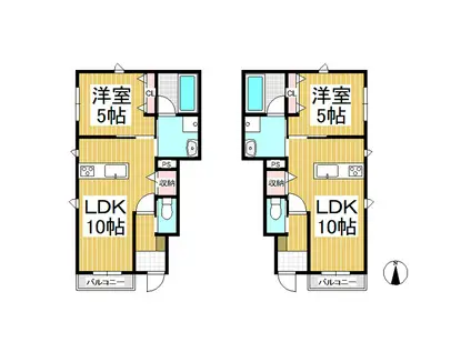 FONTANA(1LDK/1階)の間取り写真