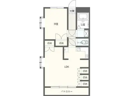 アルコV(1LDK/8階)の間取り写真