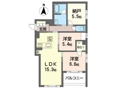 リアン ド ファミーユ(2SLDK/1階)の間取り写真