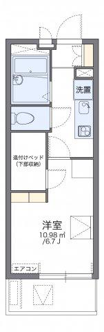 レオパレス雅(1K/1階)の間取り写真