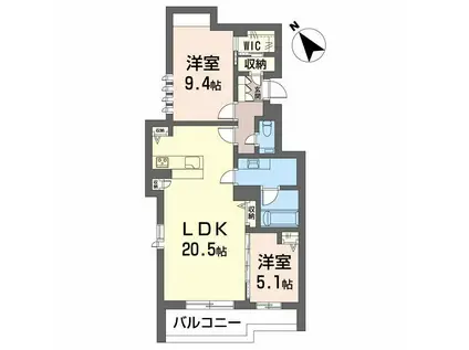 グランゲート滝川(2LDK/2階)の間取り写真