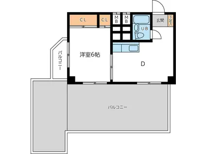東信松濤マンション(1DK/4階)の間取り写真