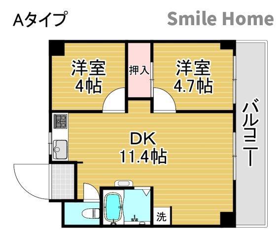 リアライズ玉出(2DK/7階)の間取り写真