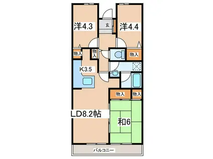 ヒルズ南戸塚3号棟(3LDK/7階)の間取り写真