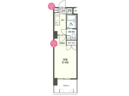 NO70 HARBOR サウス TOWER(1K/20階)の間取り写真