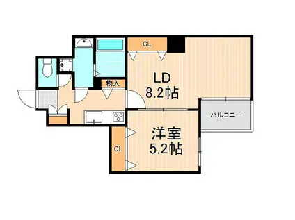 エルスタンザ浅草(1LDK/9階)の間取り写真