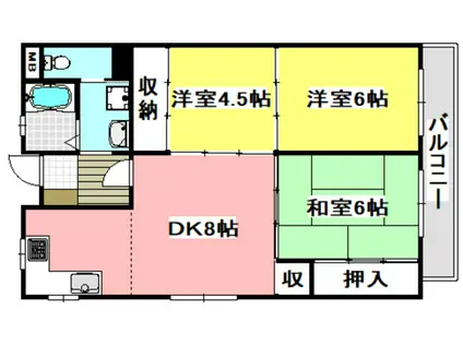 久富マンション(3DK/5階)の間取り写真