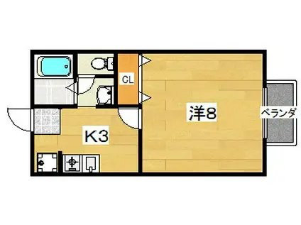 ヴィオックスアベニュー磯島(1K/1階)の間取り写真