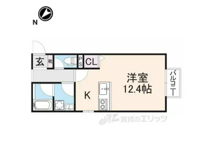 ロックポイントVI(1K/2階)の間取り写真