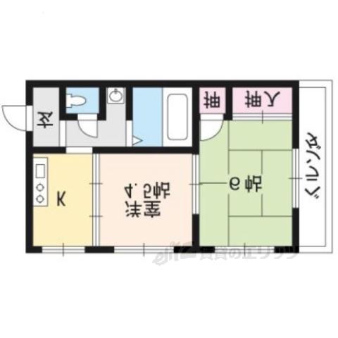 美園荘(2K/2階)の間取り写真