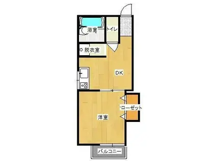 ひまわりハイツII(1DK/1階)の間取り写真