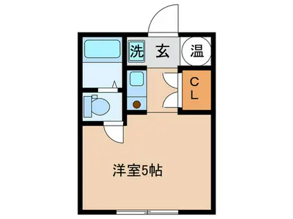 シャルム岡山手(ワンルーム/1階)の間取り写真