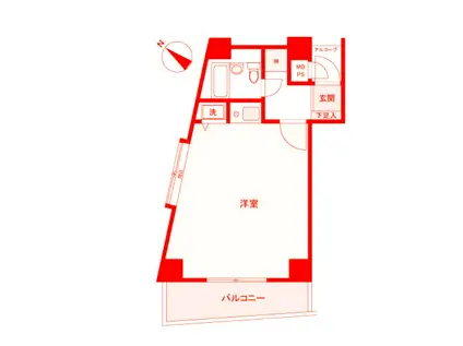 ライオンズマンション横須賀中央(ワンルーム/4階)の間取り写真