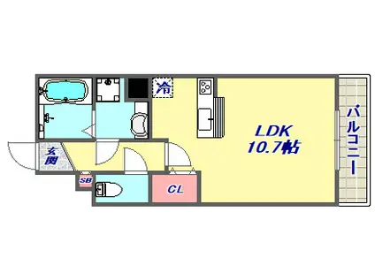 ボヌール本山中町(ワンルーム/3階)の間取り写真