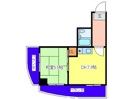 GROOVE桜宮(1DK/2階)の間取り写真