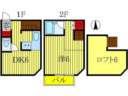 ジュネパレス柏第58(1DK/1階)の間取り写真