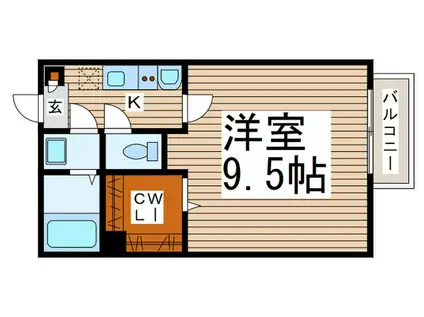 フランシール(1K/1階)の間取り写真