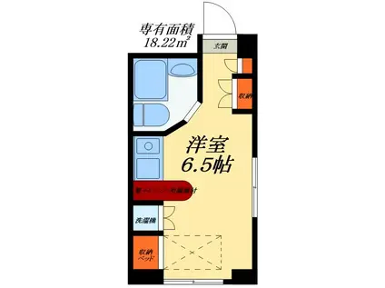 ラ・パルフェ・ド・ジュワンドル(ワンルーム/4階)の間取り写真