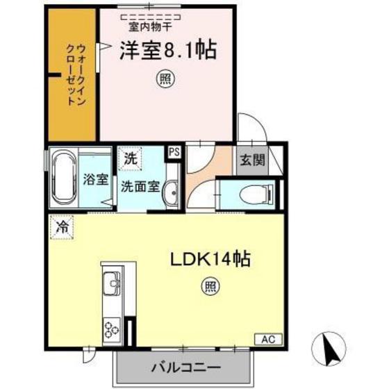シャルマン(1LDK/2階)の間取り写真