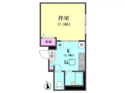 アルム大森(1K/1階)の間取り写真