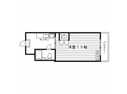 クレセント一乗寺(ワンルーム/4階)の間取り写真